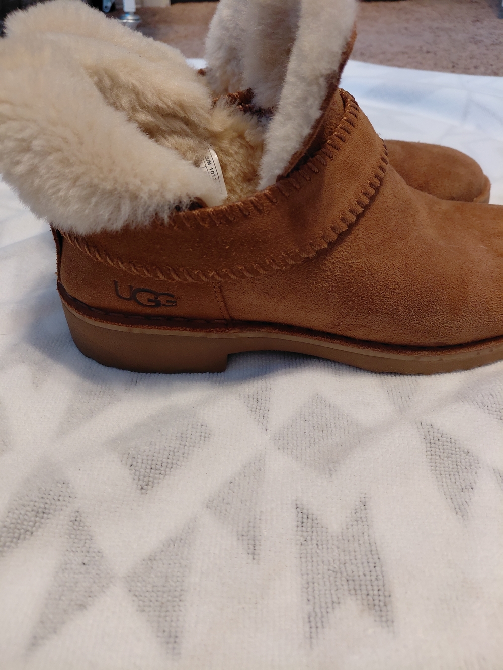 UGG Cream Shearling-Lined Slip-On Mule Camel - Picture 4 of 6